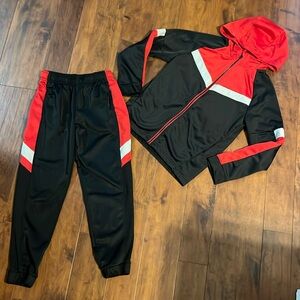 Boys track pants and zip-up hoodie set